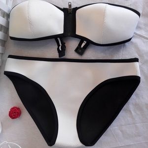 Scuba Black and White Bikini Bathing Swimsuit NEW